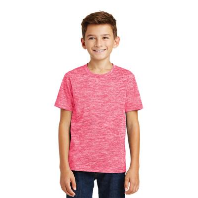 Sport-Tek YST390 Youth PosiCharge Electric Heather Top in Power Pink size XL | Polyester