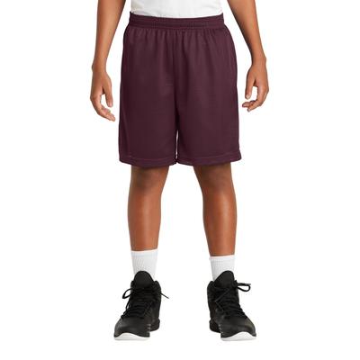 Sport-Tek YST510 Youth PosiCharge Classic Mesh Short in Maroon size Large | Polyester