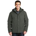 Port Authority J302 Herringbone 3-in-1 Parka Jacket in Spruce Green size 3XL | Polyester