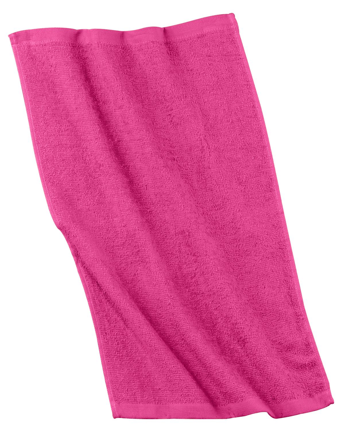 Port Authority PT38 Rally Towel in Pop Raspberry size OSFA | Cotton PT38J1