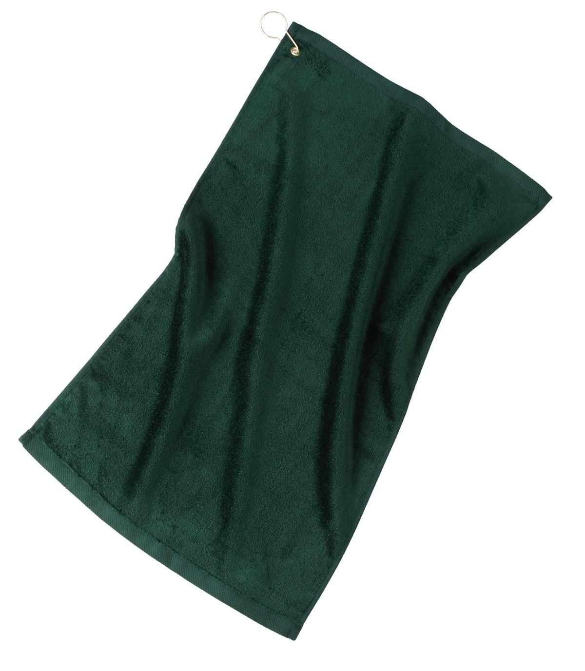 Port Authority TW51 Grommeted Golf Towel in Hunter size OSFA | Cotton Blend