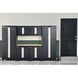 ClosetMaid ProGarage 7 Piece Cabinet Set in Black | 74.9 H x 113.6 W x 18.2 D in | Wayfair 1085240