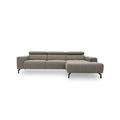 DOMO. Collection Cunelli Ecksofa, Sofa mit Rückenfunktion, Polsterecke mit Relaxfunktion, 292x175x79 cm, Eckcouch in grau