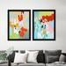 East Urban Home Driving in the Country by Annie Bailey - 2 Piece Painting Print Set Canvas in Blue/Green/Red | 14 H x 22 W x 1 D in | Wayfair