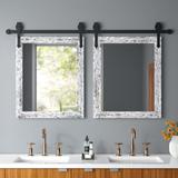 Trent Austin Design® Herzberg Wood Mirror Set Wood in Gray | 43 H x 72 W x 0.75 D in | Wayfair 1F62D42BE4A74A2E966F1DB8DB082BE5