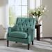 Wingback Chair - Birch Lane™ Anatonia 29.25" Wide Tufted Wingback Chair Polyester in Blue | 33.5 H x 29.25 W x 32.25 D in | Wayfair