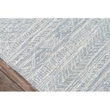 Blue 24 x 0.4 in Area Rug - Union Rustic Adhley Geometric Handmade Looped/Hooked Wool Ivory/Light Area Rug Wool | 24 W x 0.4 D in | Wayfair