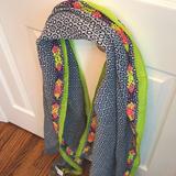 J. Crew Accessories | J. Crew Scarf / Wrap Navy White & Neon Pattern | Color: Blue/Green | Size: Os