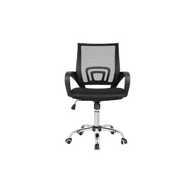 SalesFever Bürostuhl mit Netzbespannung | Gestell Metall verchromt | höhenverstellbar | B 54 x T 58 x H 89 cm | schwarz – grau Image