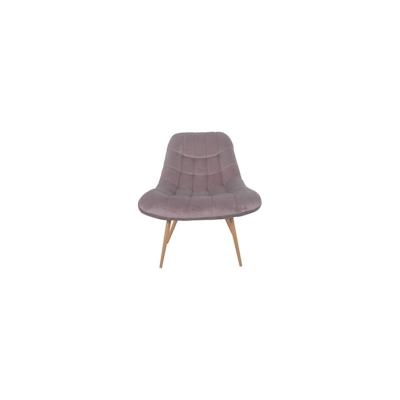 SalesFever Loungesessel mit XXL-Sitzfläche | Bezug Stoff in Samt-Optik | Gestell Metall in Holzoptik | üppige Steppung |