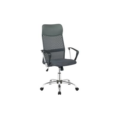 SalesFever Bürostuhl mit Armlehnen | Bezug Stoff und Kunstleder | Gestell Chrom | Mesh - Design | höhenverstellbar | schwarz Image