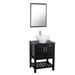 ECLIFE 24" Single Bathroom Vanity Set w/ Mirror Wood/Ceramic in Black | 32 H x 24 W x 20 D in | Wayfair BT-B06BK+BT-A06