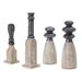 August Grove® 4 Piece Tabletop Candlestick Set Plastic/Stone in Brown/Gray | 13.25 H x 3.75 W x 3.75 D in | Wayfair