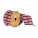 The Holiday Aisle® Striped Dupion Ribbon Fabric in Gray/Red | 360 H x 2.5 W x 0.2 D in | Wayfair 225AEF91E4B442F6A5F0C969C4CBEC2C