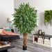 Primrue 72" Artificial Ficus Tree in Pot Silk/Plastic | 72 H x 45 W x 45 D in | Wayfair 9FE912240628405CBE6E24625DCA8E46