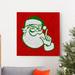 The Holiday Aisle® Vintage Pop Santa Green Red - Wrapped Canvas Painting Print Metal in Red/White | 32 H x 32 W x 1 D in | Wayfair