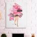 Rosdorf Park Pink Glam Gift Stack Fashionista Shopping Pose by Ziwei Li - Graphic Art Print Canvas in Pink/White | 30 H x 24 W in | Wayfair