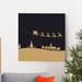 The Holiday Aisle® Gold Santa - Wrapped Canvas Painting Print Canvas, Solid Wood in Black | 10 H x 10 W x 1.5 D in | Wayfair