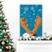 The Holiday Aisle® Dog Christmas Blue - Premium Gallery Wrapped Canvas - Ready to Hang - Wrapped Canvas Print Metal in Blue/Brown/Green | Wayfair