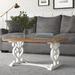 House of Hampton® Eshen Trestle Coffee Table Wood in Brown/White | 18 H x 38 W x 23 D in | Wayfair 540A1F5598C0491BB6DAB4A0C9D7F816