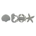 Zeckos Set of 4 Cast Iron Sea Life Coastal Nautical Cabinet Accent Knobs Beach House Decor Metal in White | 2 H x 2.5 W in | Wayfair MRC-11172-WT