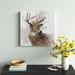 Andover Mills™ Winter Wonderland Deer - Wrapped Canvas Print Canvas, Solid Wood in Brown/Gray/Red | 16 H x 16 W x 1 D in | Wayfair