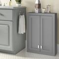 Wade Logan® Higuera 24" W x 33" H x 8" D Solid Wood Wall Mounted Bathroom Cabinet Solid Wood in Gray | 33 H x 24 W x 8 D in | Wayfair