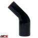 HPS 1-3/8 -1-1/2 ID 4 Black Silicone 45 Deg. Elbow Reducer Hose