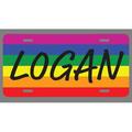 Logan Name Pride Flag Style License Plate Tag Vanity Novelty Metal | UV Printed Metal | 6-Inches By 12-Inches | Car Truck RV Trailer Wall Shop Man Cave | NP2405