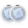Pyle PLMRS63WL.5 6.5 Inch Waterproof Low Profile Marine Speakers White (2 Pack)
