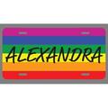Alexandra Name Pride Flag Style License Plate Tag Vanity Novelty Metal | UV Printed Metal | 6-Inches By 12-Inches | Car Truck RV Trailer Wall Shop Man Cave | NP1883