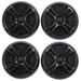 (4) Rockville RMSTS80B 8 2000 Watt Waterproof Marine Boat Speakers 2-Way Black