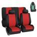 FH Group Neoprene Seat Covers for Auto Car Sedan SUV Van Full Set Red Black