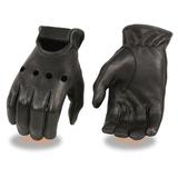 Milwaukee Leather SH868 Men s Black Perforated Deerskin Full Finger Motorcycle Hand Gloves W/ Breathable â€˜Open Knuckleâ€™ X-Large