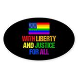 CafePress - LGBT Rights American - Sticker (Oval)