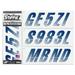 STIFFIE Techtron Navy / White 3 Alpha-Numeric Identification Custom Kit Registration Numbers & Letters Marine Stickers Decals for Boats & Personal Watercraft PWC