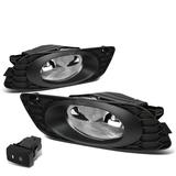 DNA Motoring FL-HC124D-CH For 2012 Honda Civic 4-Door Front Bumper Driving Fog Light+Bulbs+Switch Clear Lens 9th Gen