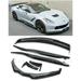 Replacement For 2014-2019 Corvette C7 ALL Models | Z06 Stage 3 PAINTED CARBON FLASH METALLIC Aerodynamic Full Body Combo Kit Smoke Tinted WickerBill Spoiler