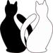 5in x 5in Black and White Cats Sticker Vinyl Cup Decal Animal Stickers