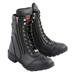 Milwaukee Leather MBL9301 Women s Black Lace-Up Motorcycle Biker Riding Boots with Side Zipper Entry 10.5