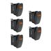 5pc 12V DC 20A 3-Pin SPST LED On/Off Rocker Switch Kit - AMBER