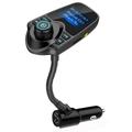 Nulaxy Bluetooth Car FM Transmitter Audio Adapter Receiver Wireless Hands Free Car Kit W 1.44 Inch Display - KM18 Black NEW