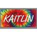 Kaitlin Name Tie Dye Style License Plate Tag Vanity Novelty Metal | UV Printed Metal | 6-Inches By 12-Inches | Car Truck RV Trailer Wall Shop Man Cave | NP1427