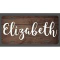 Elizabeth Name Wood Style License Plate Tag Vanity Novelty Metal | UV Printed Metal | 6-Inches By 12-Inches | Car Truck RV Trailer Wall Shop Man Cave | NP020