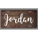 Jordan Name Wood Style License Plate Tag Vanity Novelty Metal | UV Printed Metal | 6-Inches By 12-Inches | Car Truck RV Trailer Wall Shop Man Cave | NP203