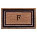 Arlmont & Co. Stortz Monogram Non-Slip Outdoor Door Mat Natural Fiber in Black/Brown | Rectangle 1'6" x 2'6" | Wayfair