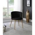 Corrigan Studio® Ravon Velvet Dining Chair Upholstered/Velvet in Yellow/Black | 30 H x 23.5 W x 23.5 D in | Wayfair