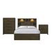 Hendrix King Music 3PC Bedroom Set in Walnut - Picket House Furnishings BY420KB3PC