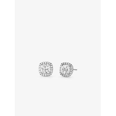 Michael Kors Precious Metal-Plated Sterling Silver Pavé Stud Earrings Silver One Size