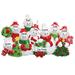 The Holiday Aisle® Snowman Family of 8 Hanging Figurine Ornament Plastic in Green/Red | 3.75 H x 6 W x 0.5 D in | Wayfair